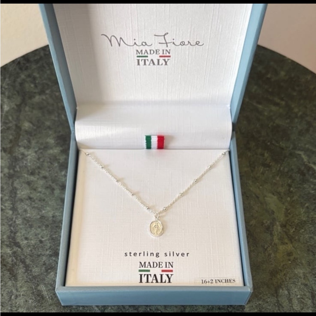 Mia Fiore Blessed Virgin Mary Sterling Silver Necklace 60$